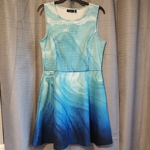 Apt 9 Blue Gradient Women's Sleeveless Dress with Side pockets! Sz 14